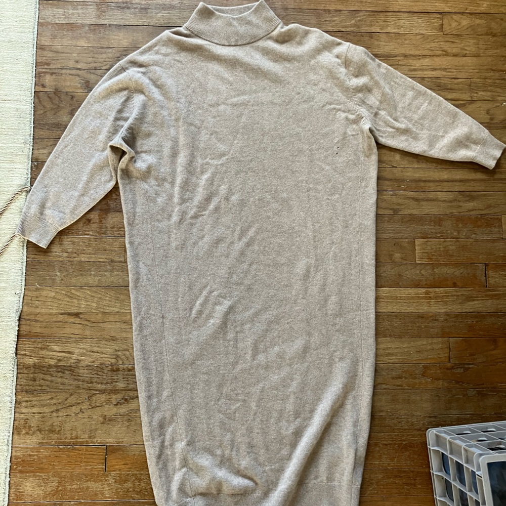 Hatch Maternity Cashmere Sweater Dress small hole